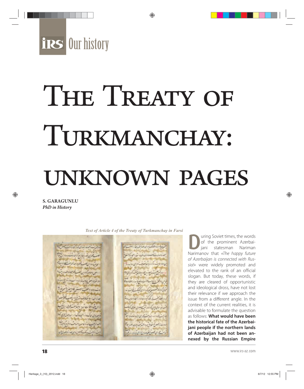 The Treaty of Turkmanchay: Unknown Pages