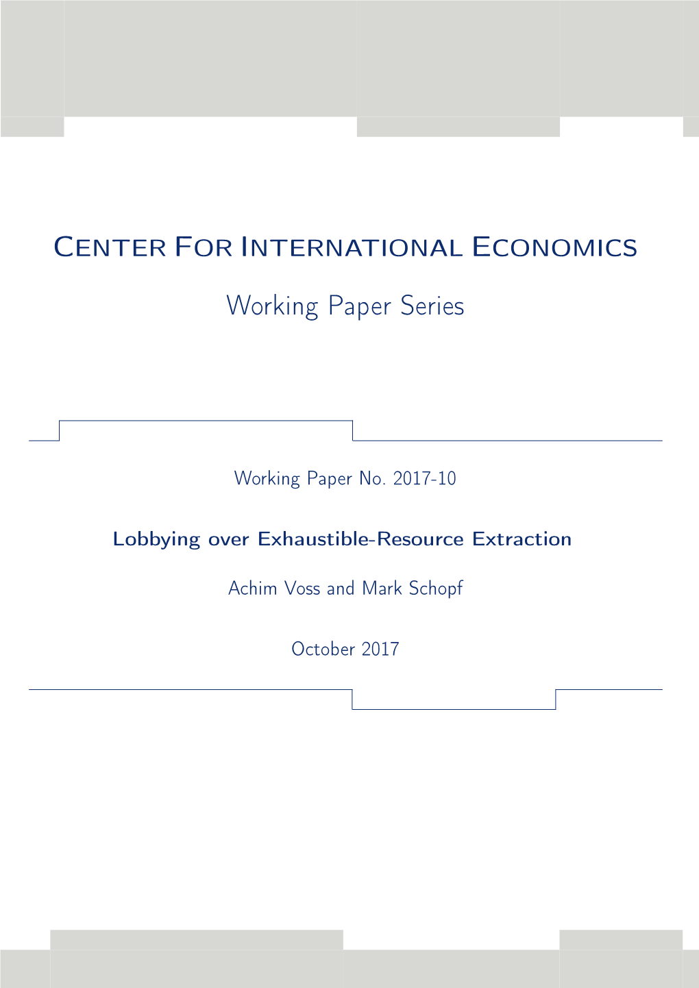 Working Paper Series