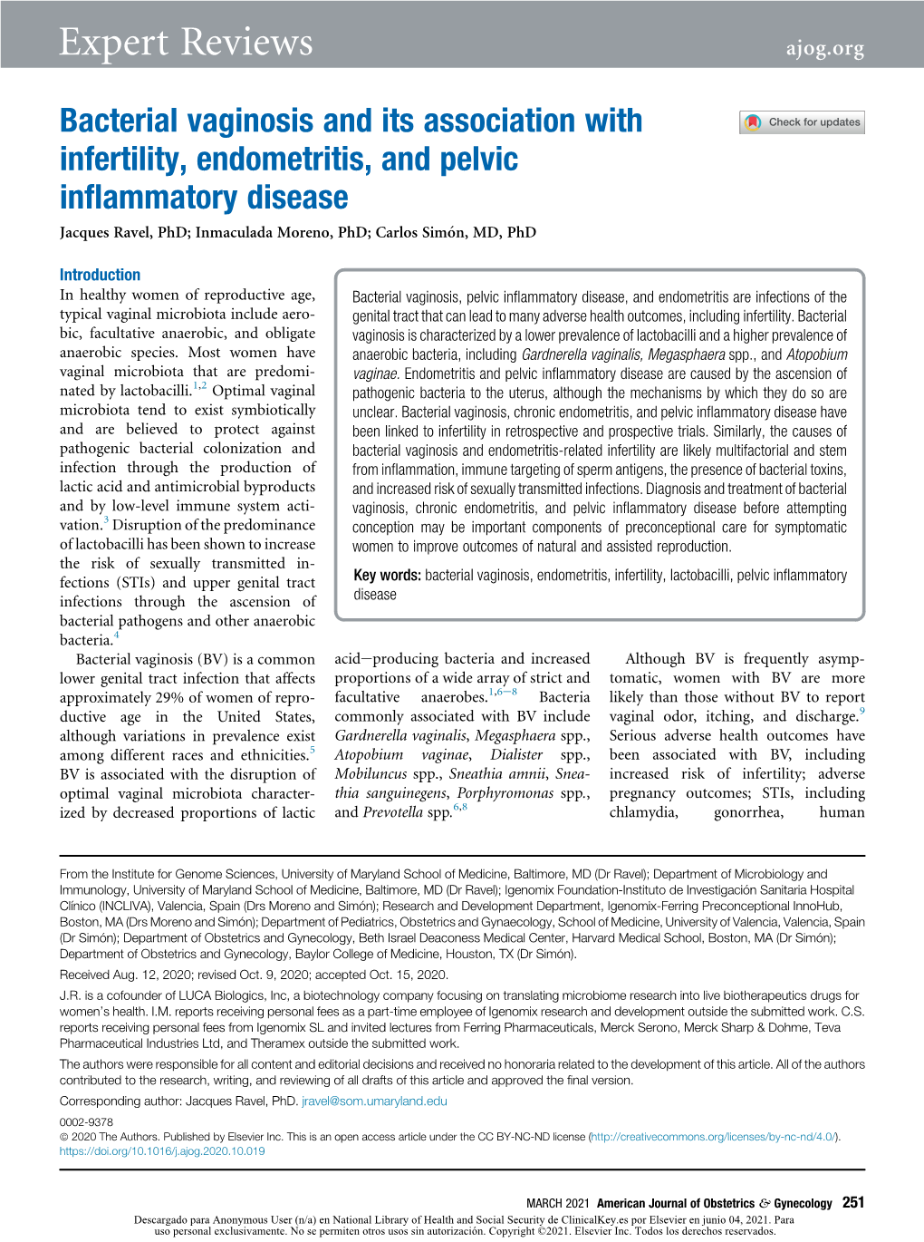 Bacterial Vaginosis and Its Association with Infertility, Endometritis, And