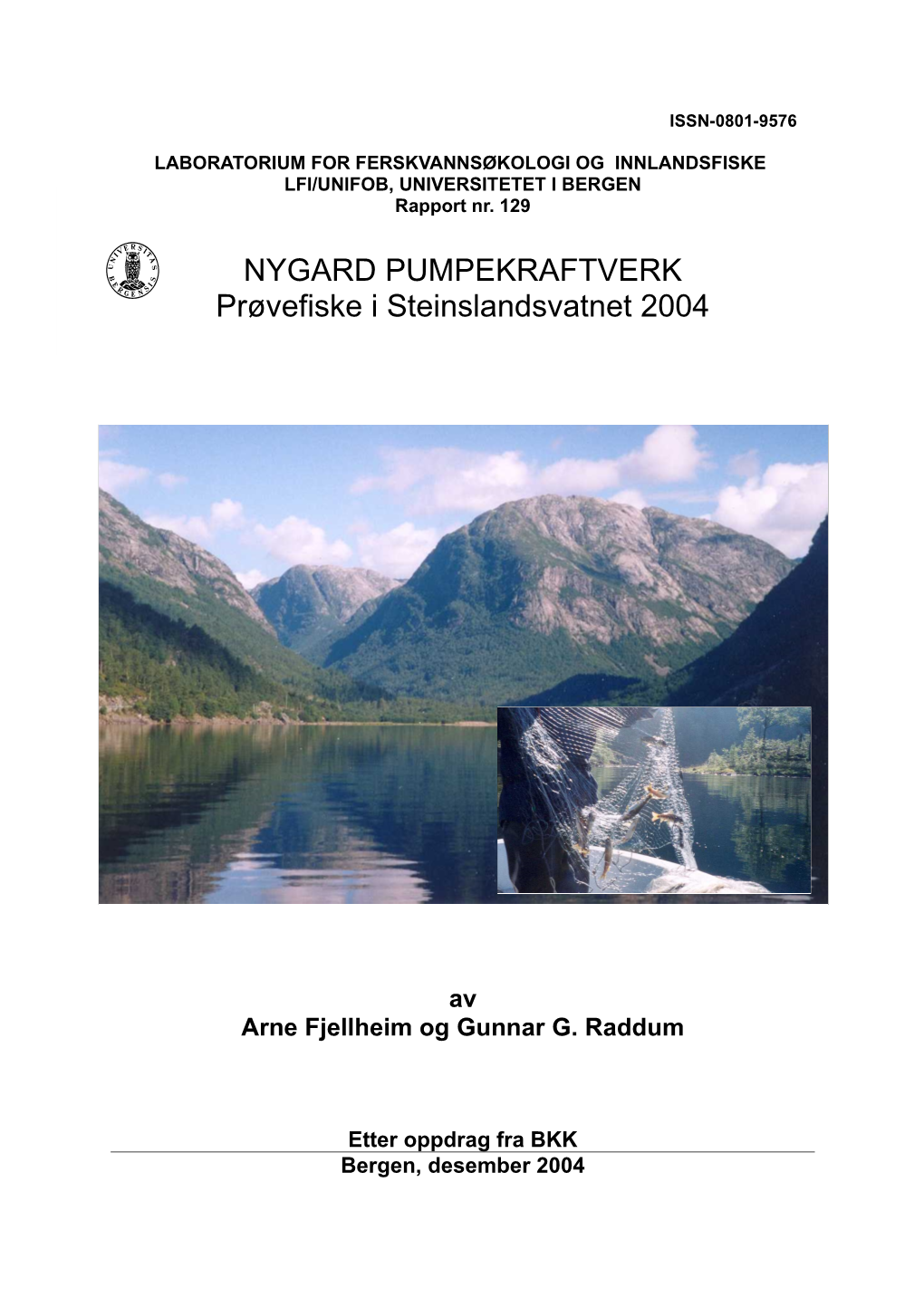 NYGARD PUMPEKRAFTVERK Prøvefiske I Steinslandsvatnet 2004