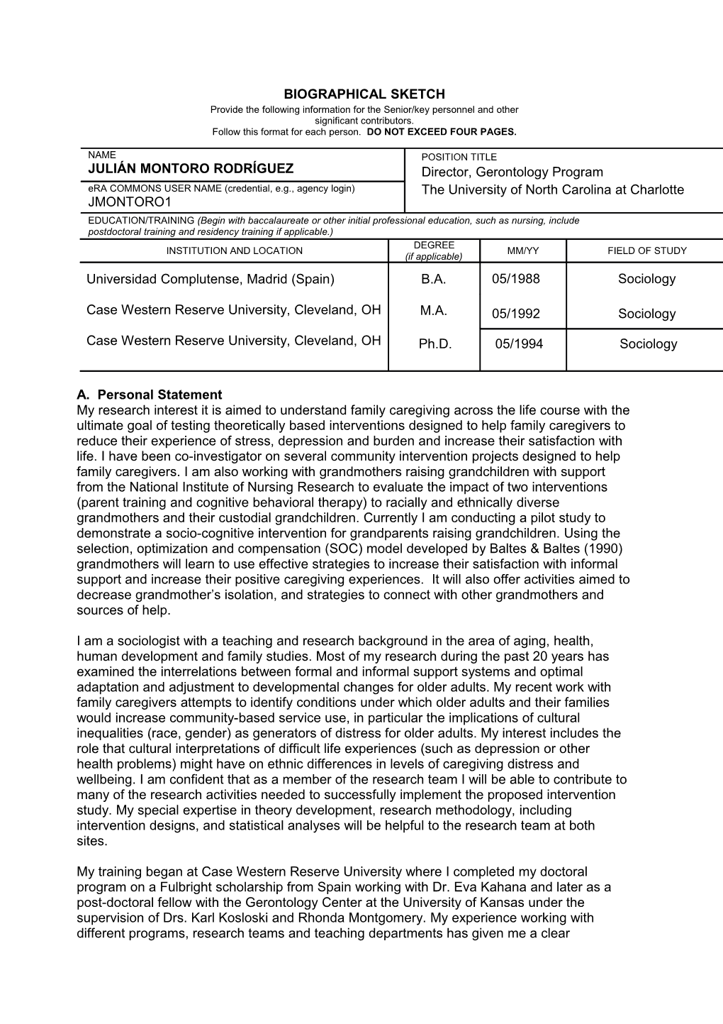 SF424(R&R) Biographical Sketch Format Page s3