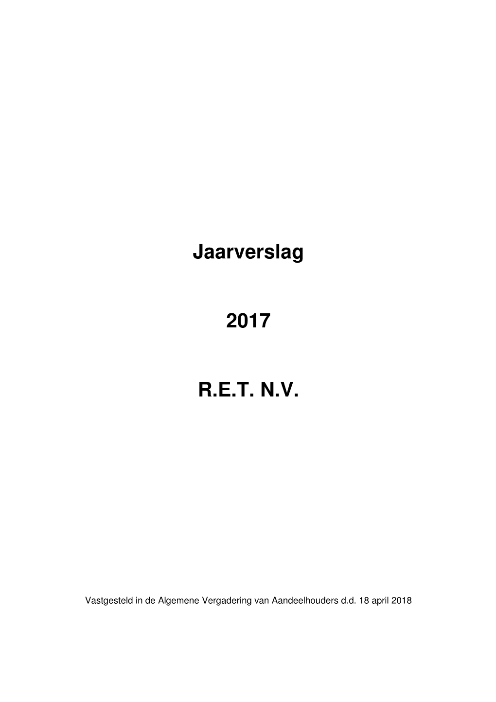 Jaarverslag 2017 R.E.T