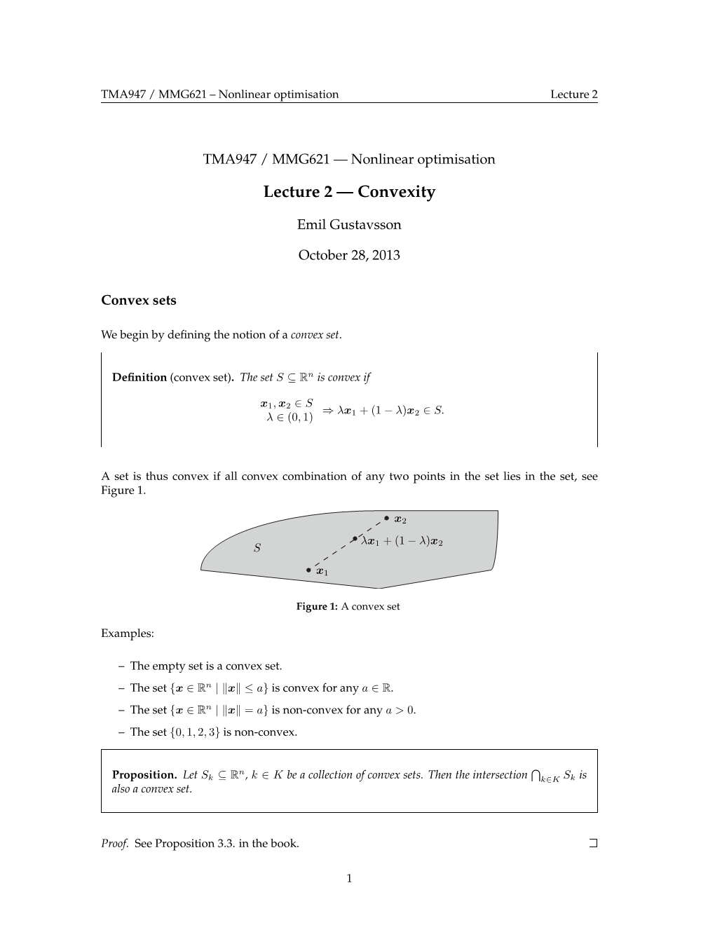 Lecture 2 — Convexity