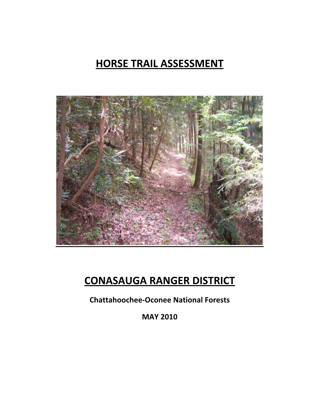 Horse Trail Assessment Conasauga Ranger District