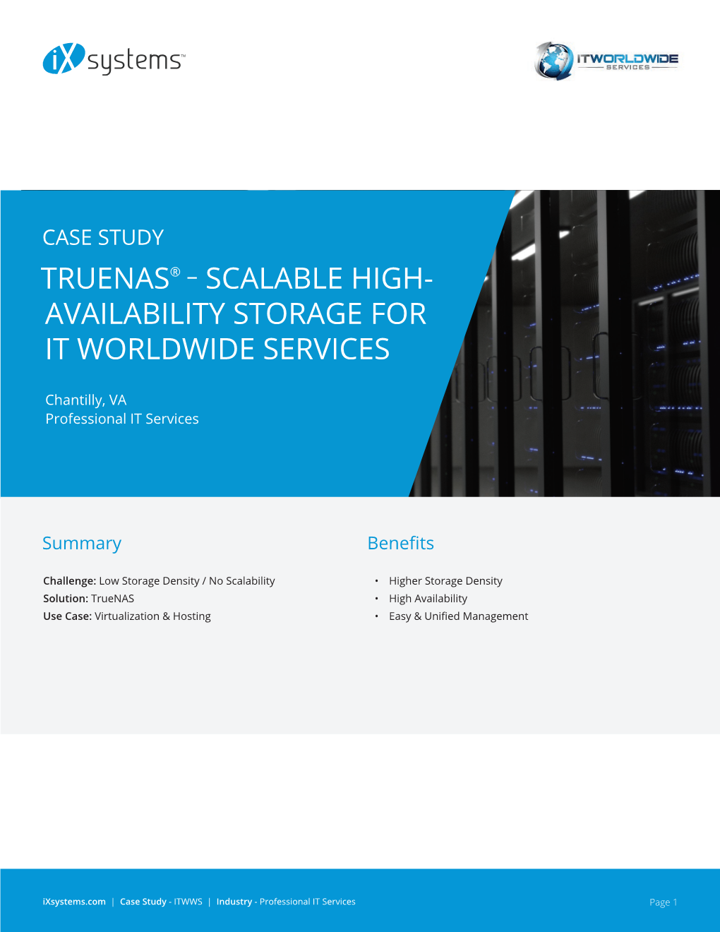 Scalable High- Availability Storage for It Worldwide Services