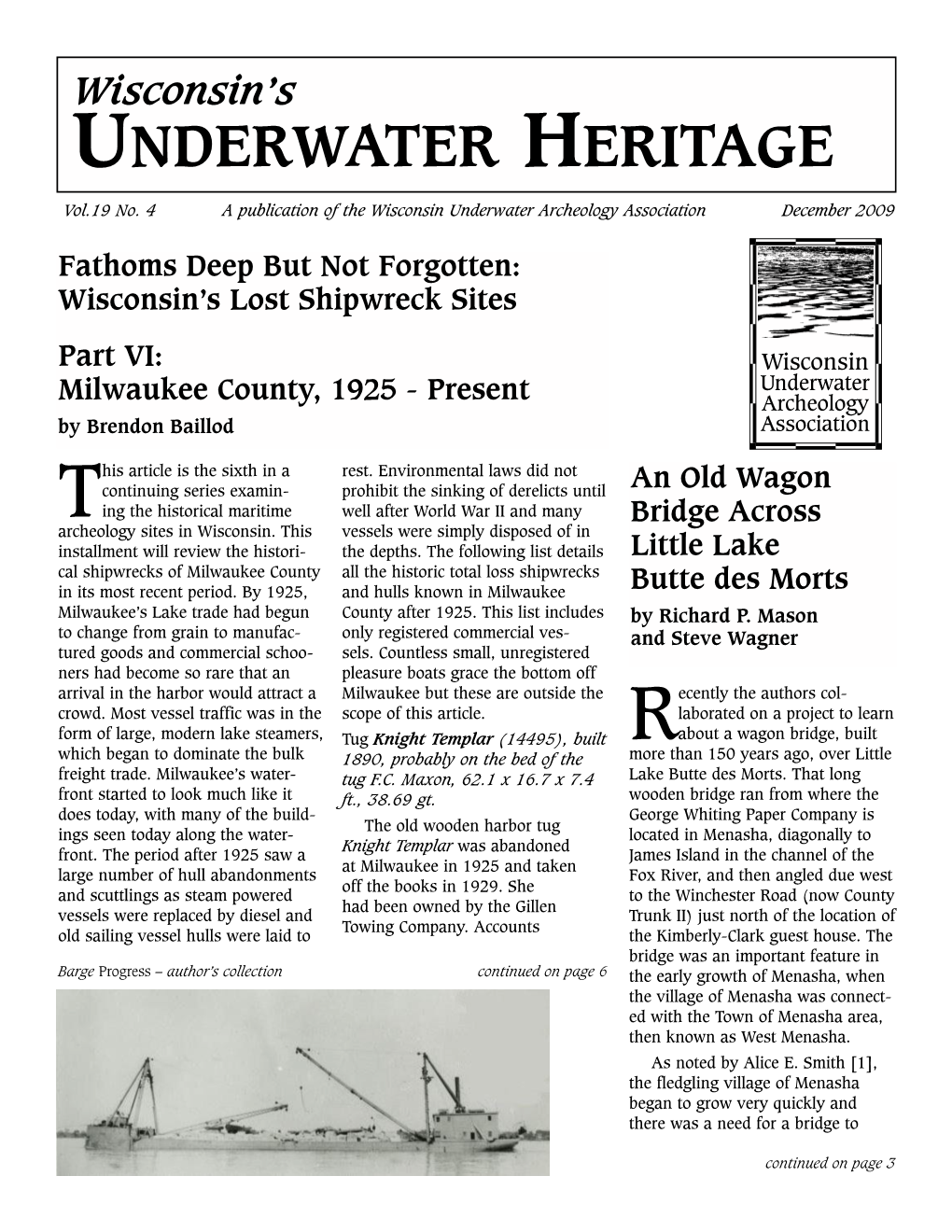 Underwater Heritage  Wisconsin’S Underwater Heritage
