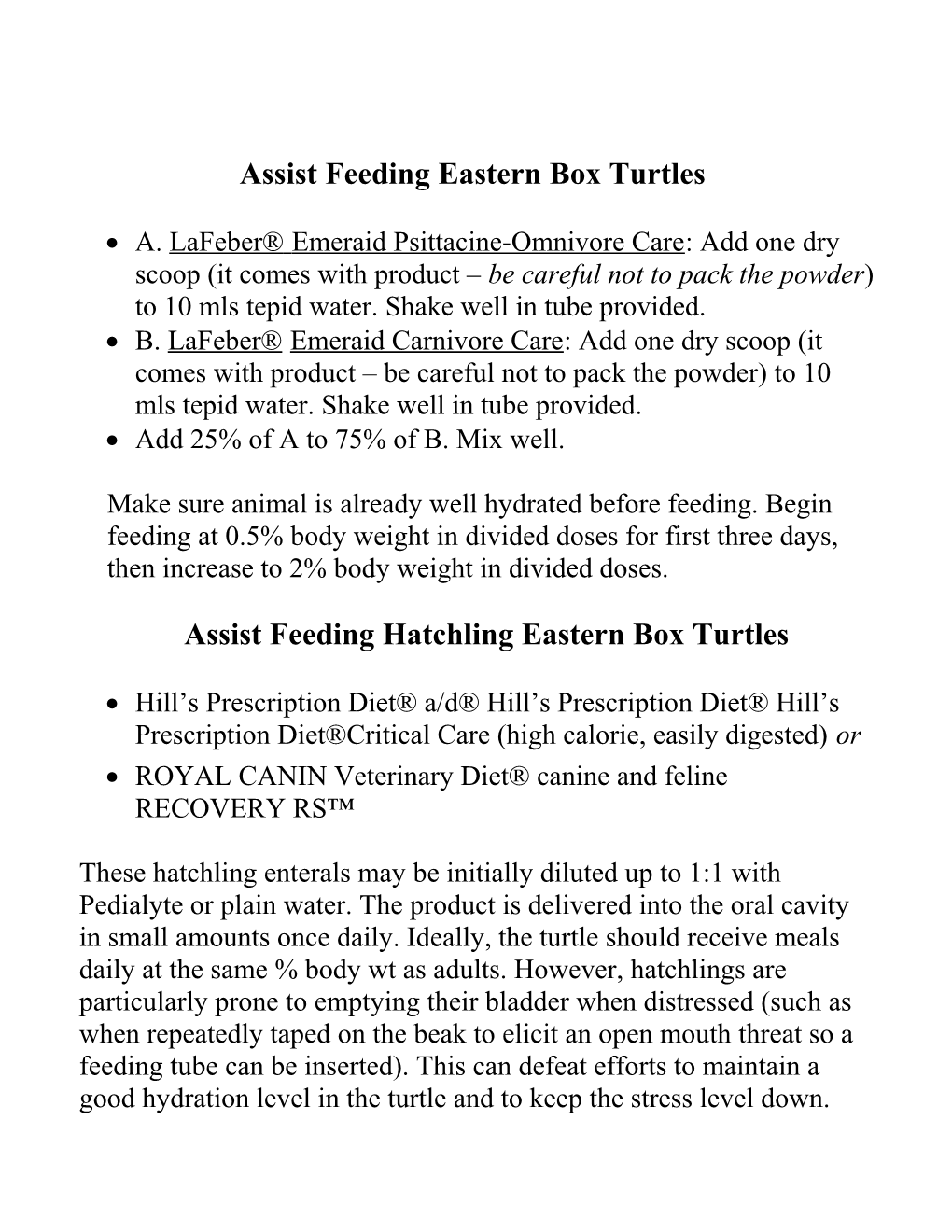 Gastric Tube Feeding with Lafaber Products