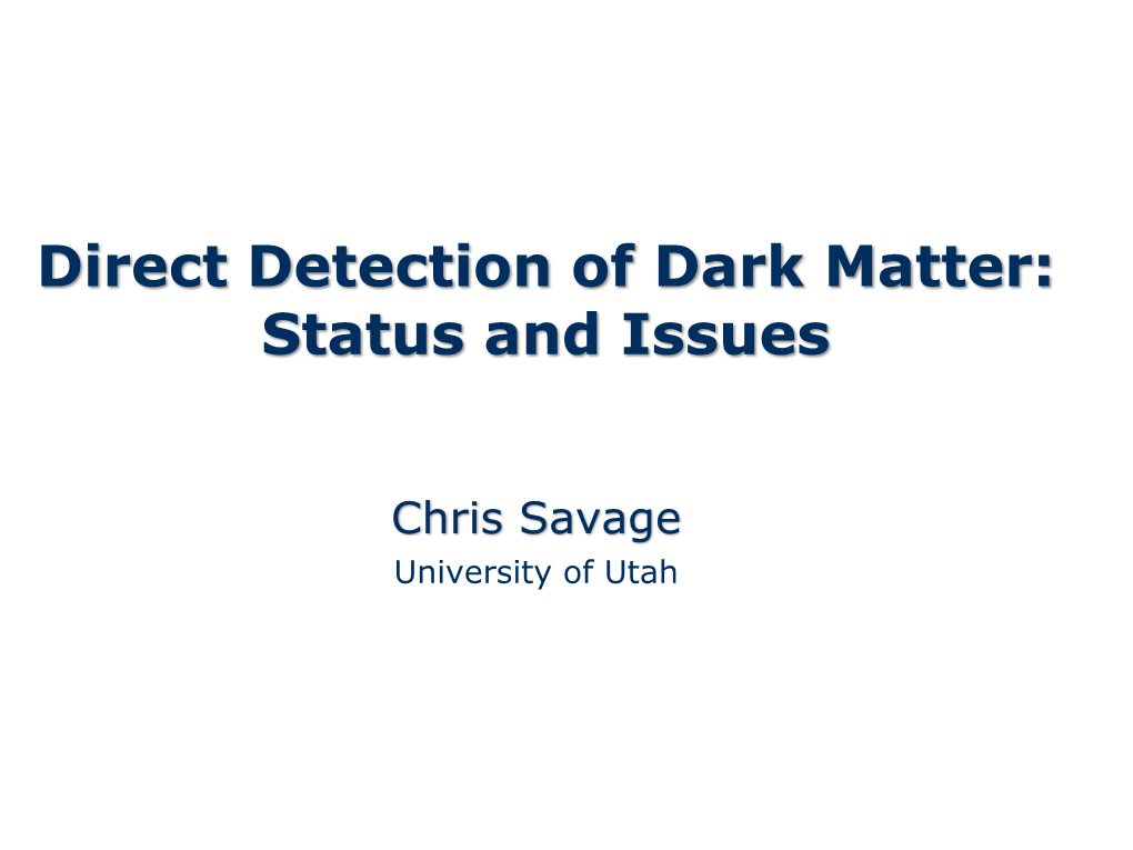 Direct Detection: Statistical Issues and Conservatism