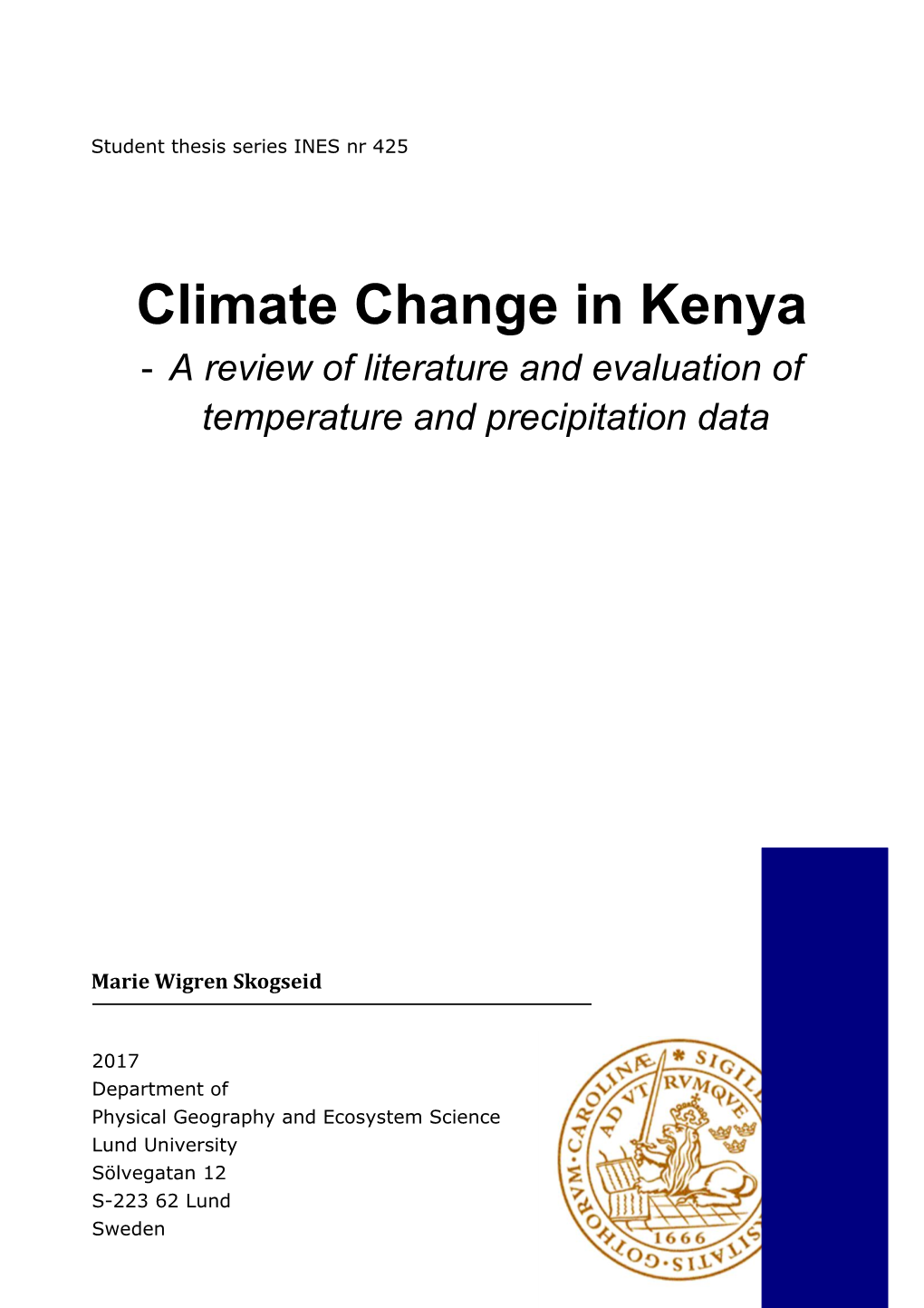 Climate Change in Kenya