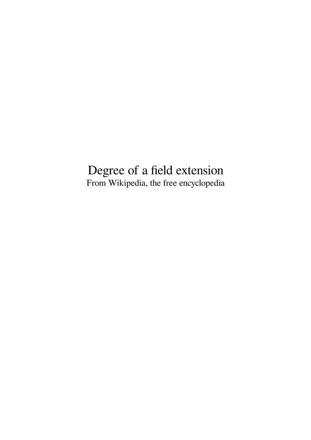 Degree of a Field Extension