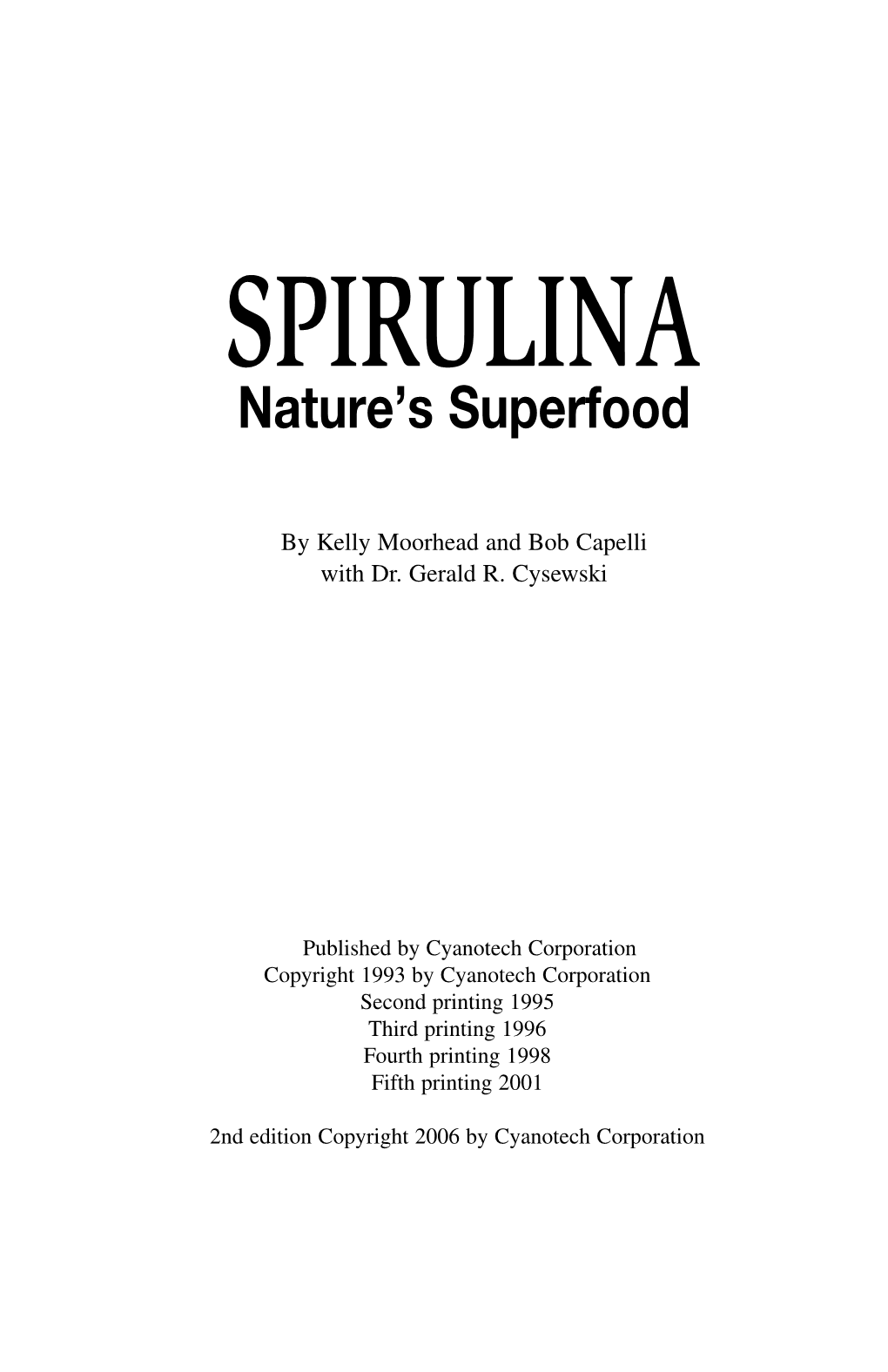 SPIRULINA Nature’S Superfood