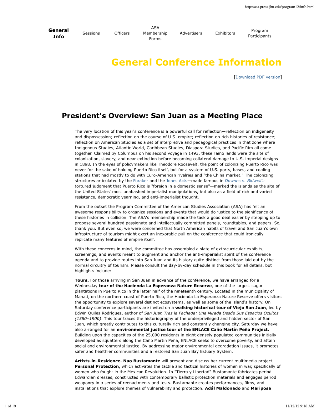 General Conference Information