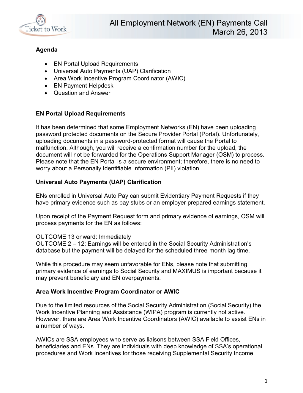 Universal Auto Payments (UAP) Clarification