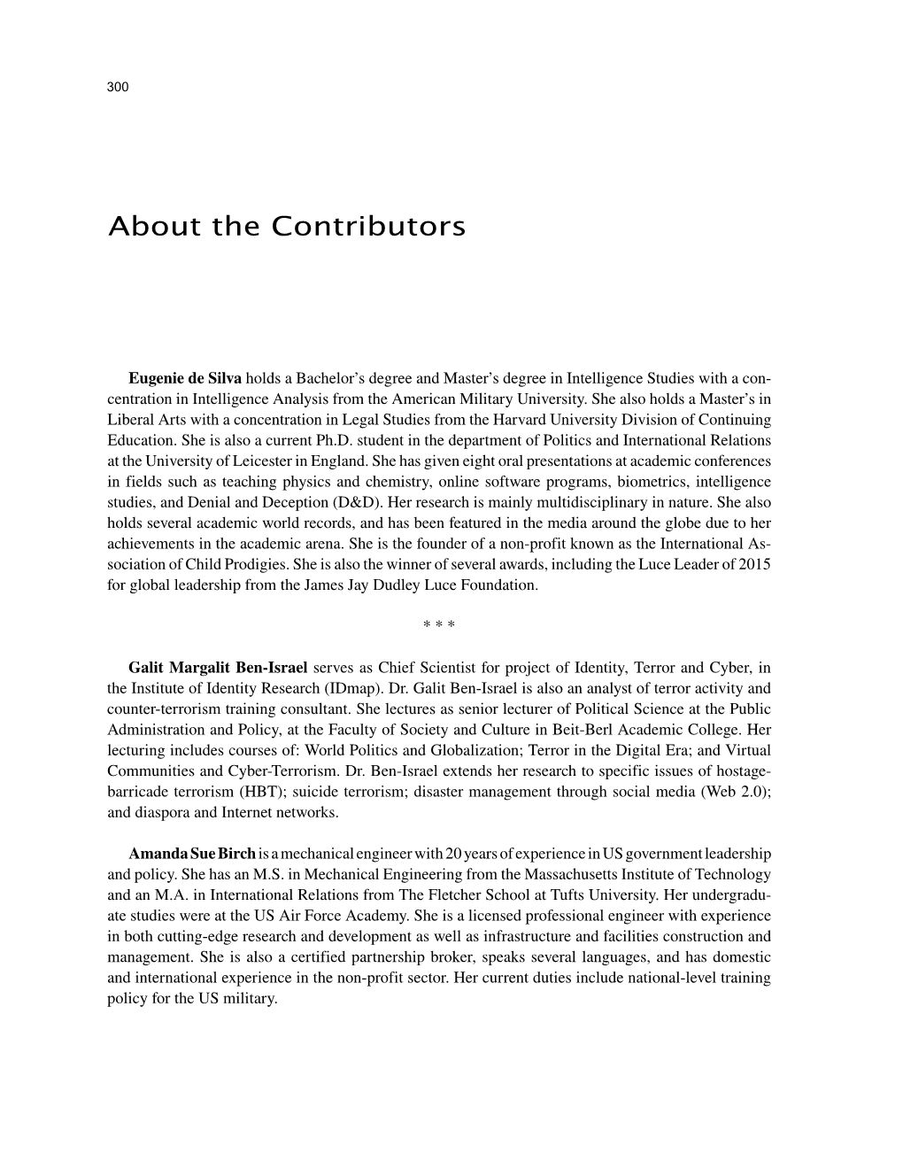 About the Contributors