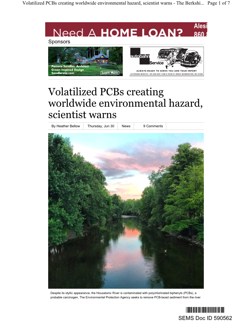 Volatilized Pcbs Creating Worldwide Environmental Hazard, Scientist Warns - the Berkshi