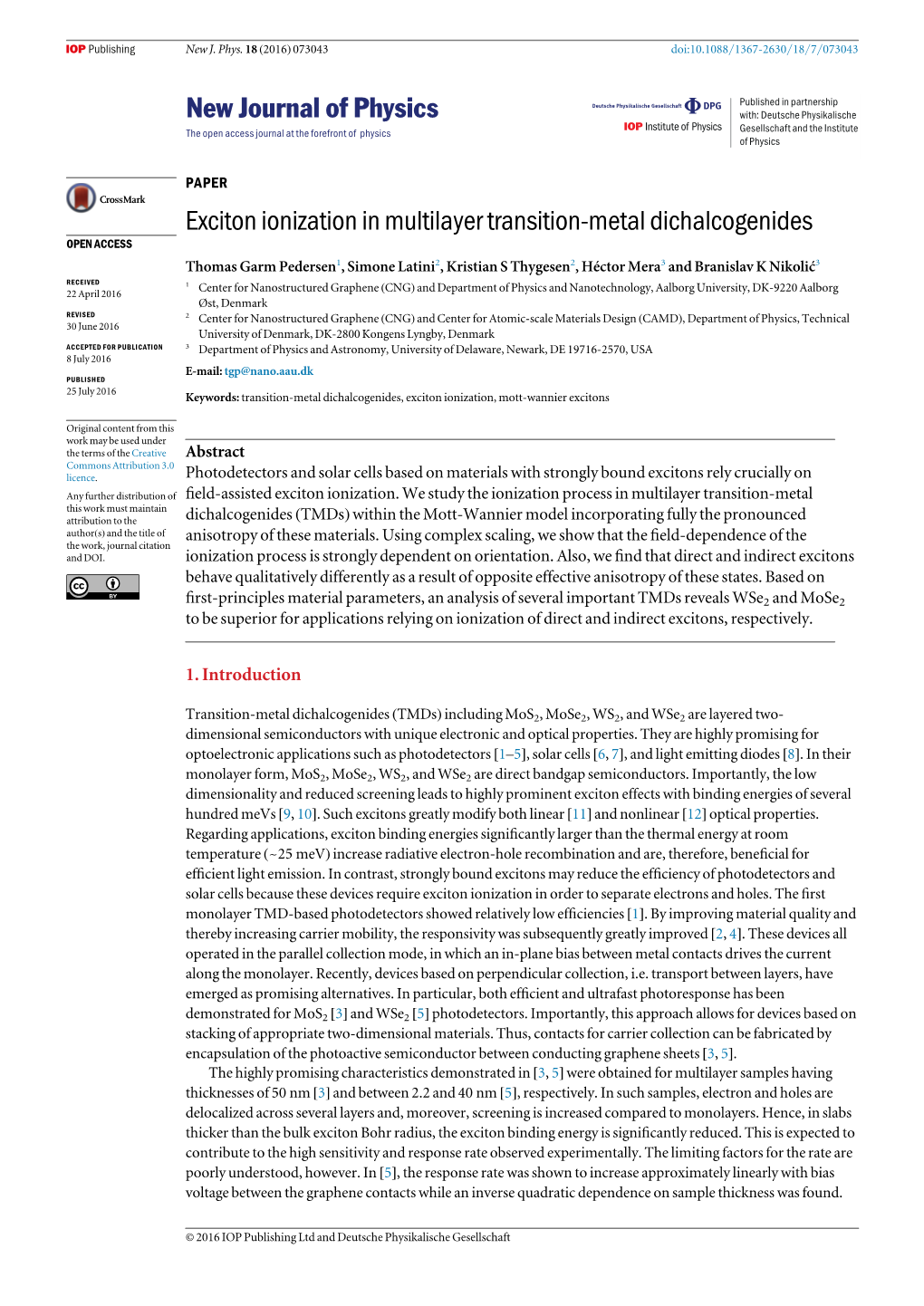 Exciton Ionization in Multilayer Transition-Metal Dichalcogenides