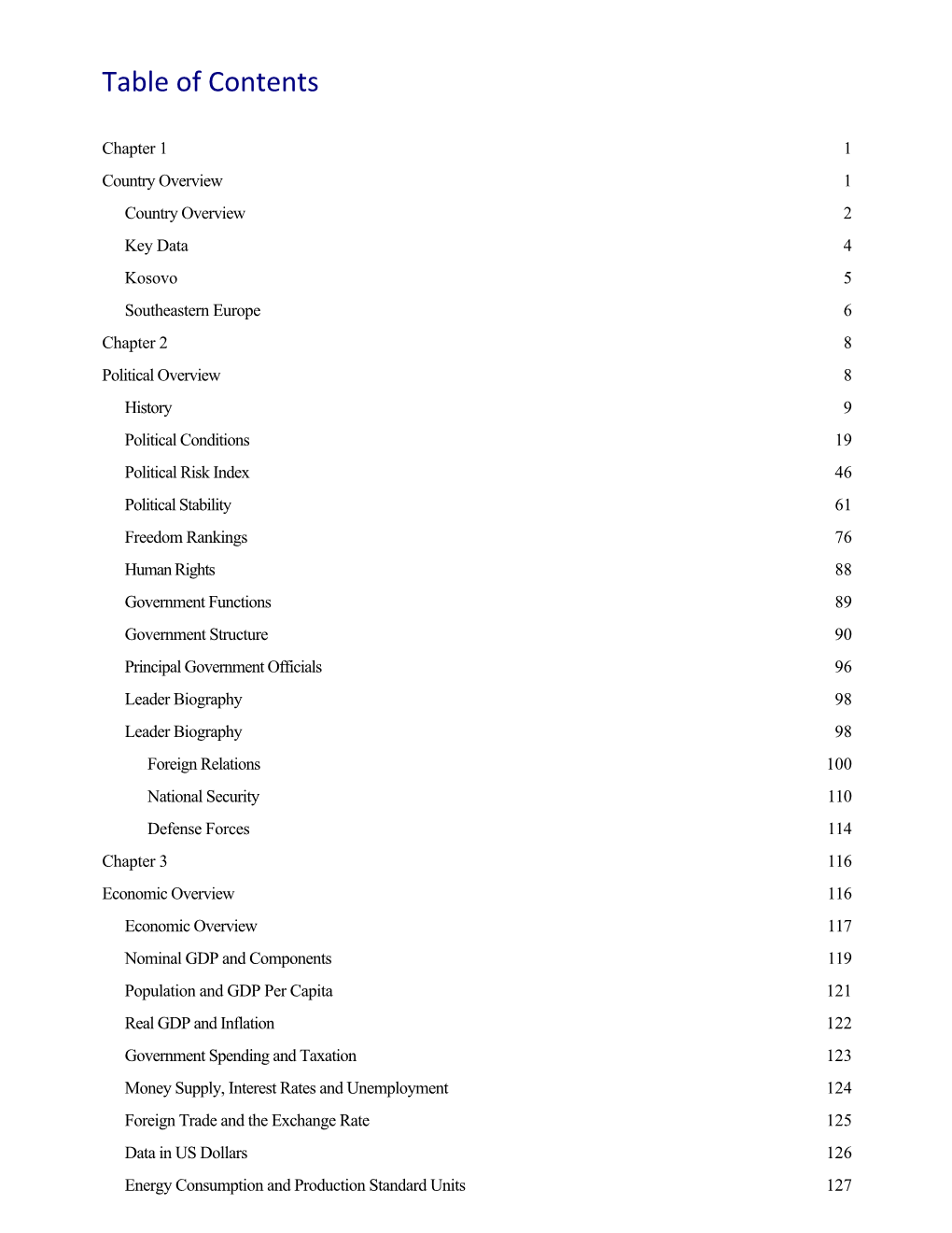 Table of Contents