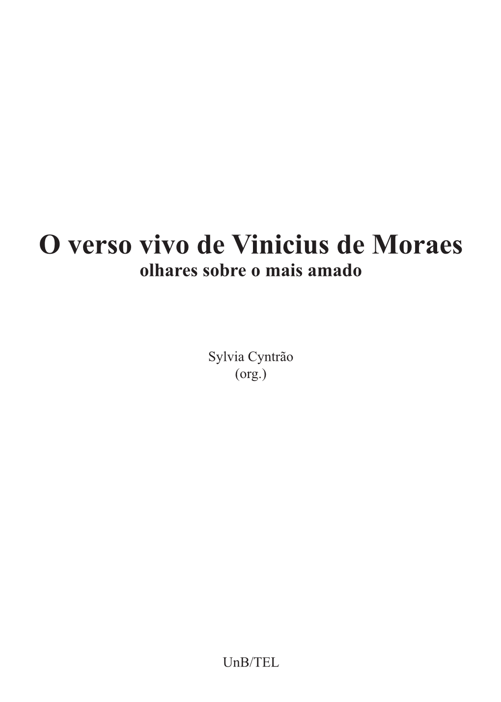 Livro O Verso Vivo Dew Vinicius De Moraes Sylvia Cyntrão.Pdf