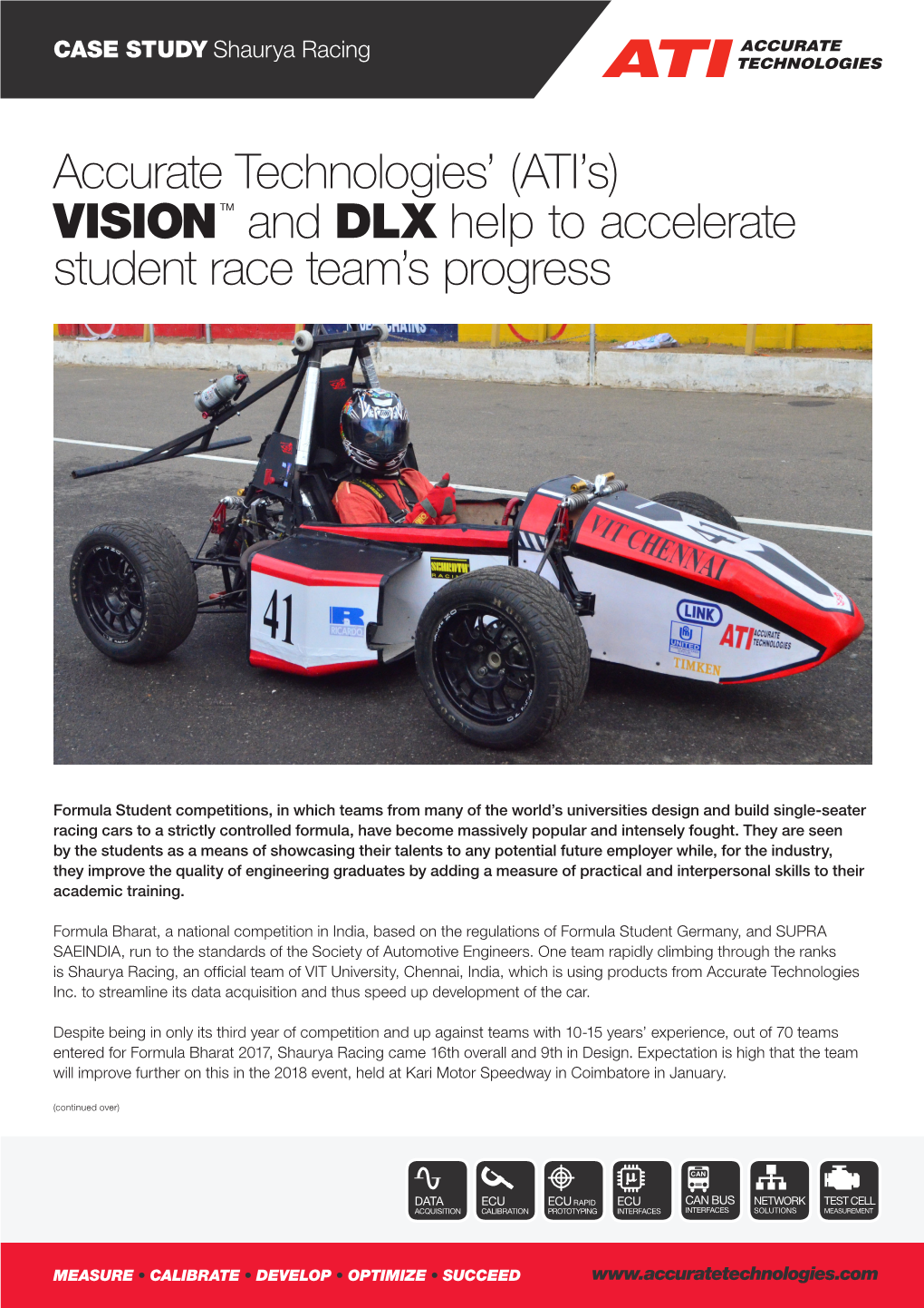 (ATI's) VISION TM and DLX Help to Accelerate Student Race Team's