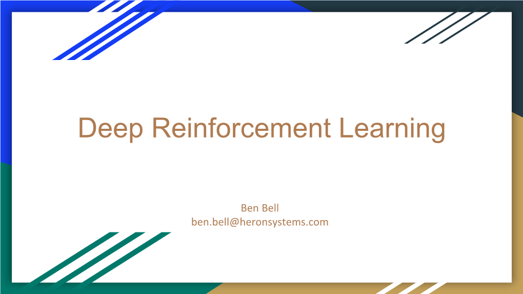 Deep Reinforcement Learning