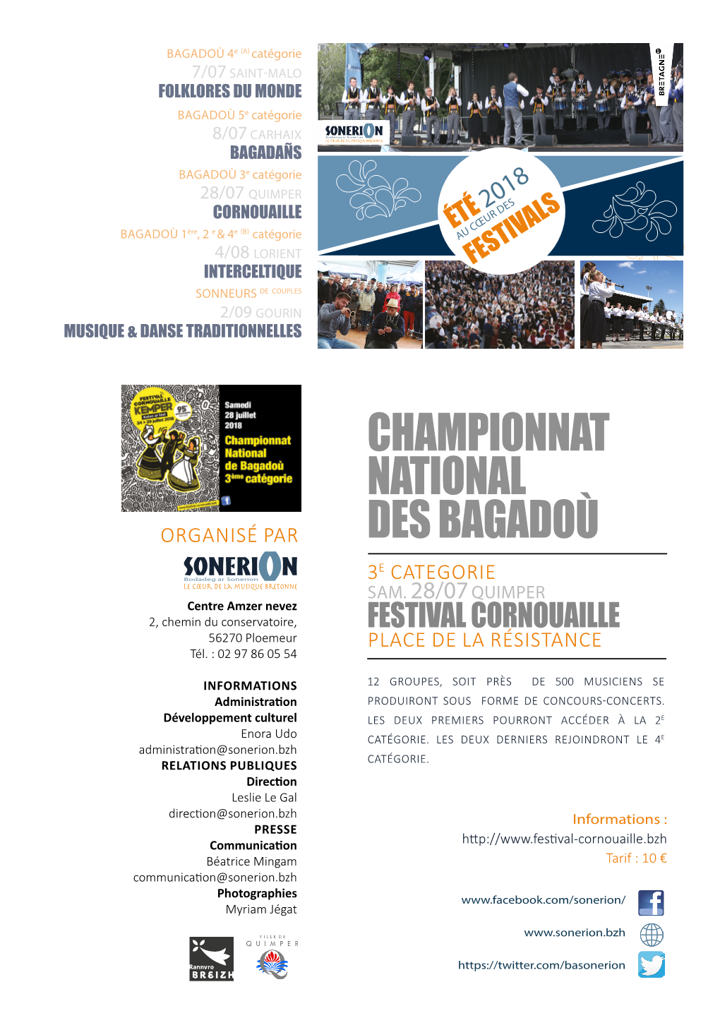 Championnat National Des Bagadoù, Le Championnat Des Sonneurs De Couples Et Le Championnat Solistes Batteries