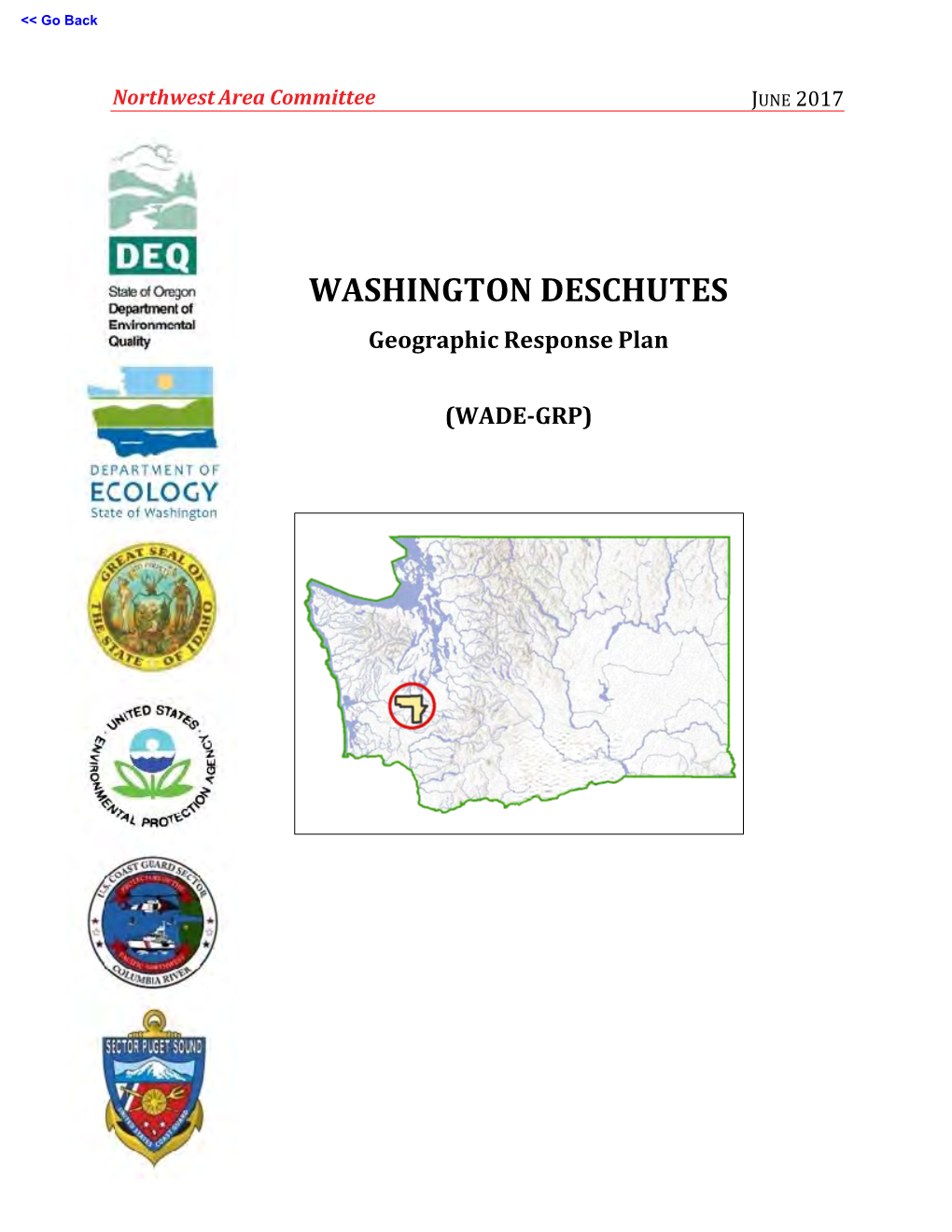 WASHINGTON DESCHUTES Geographic Response Plan