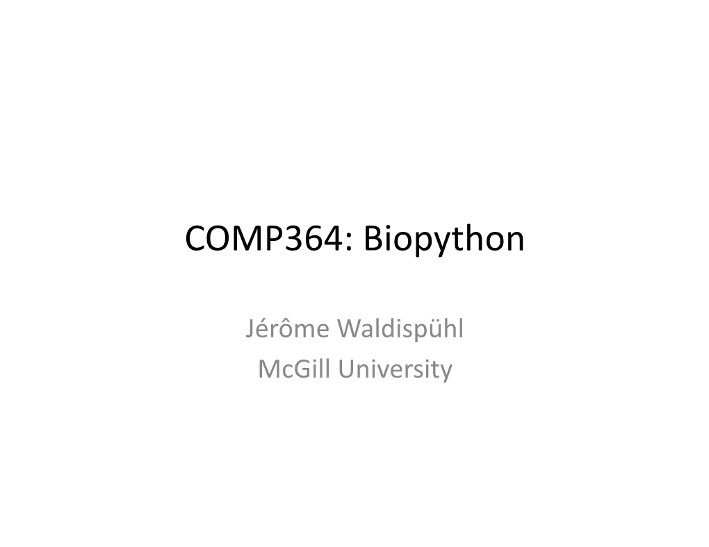 COMP364: Biopython