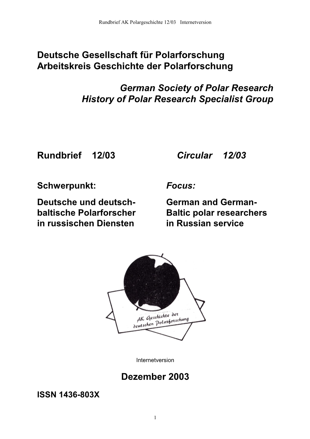 Arbeitskreis Geschichte Der Polarforschung