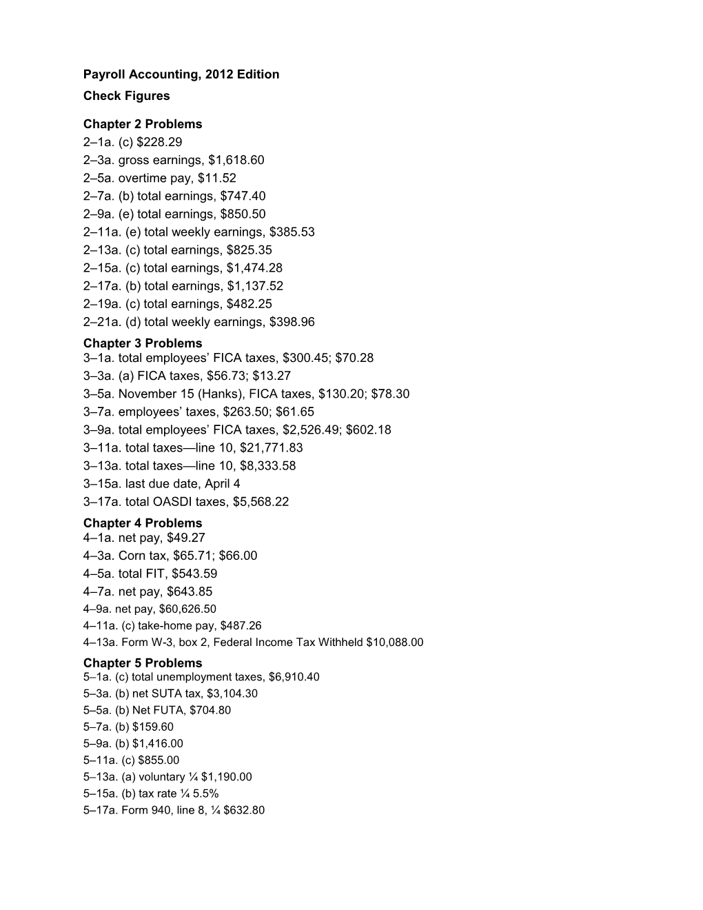 Payroll Accounting, 2012 Edition