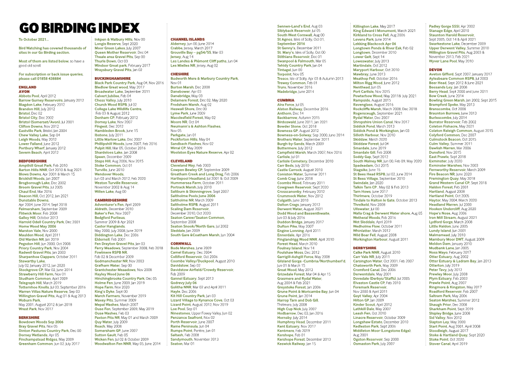 Go Birding Index