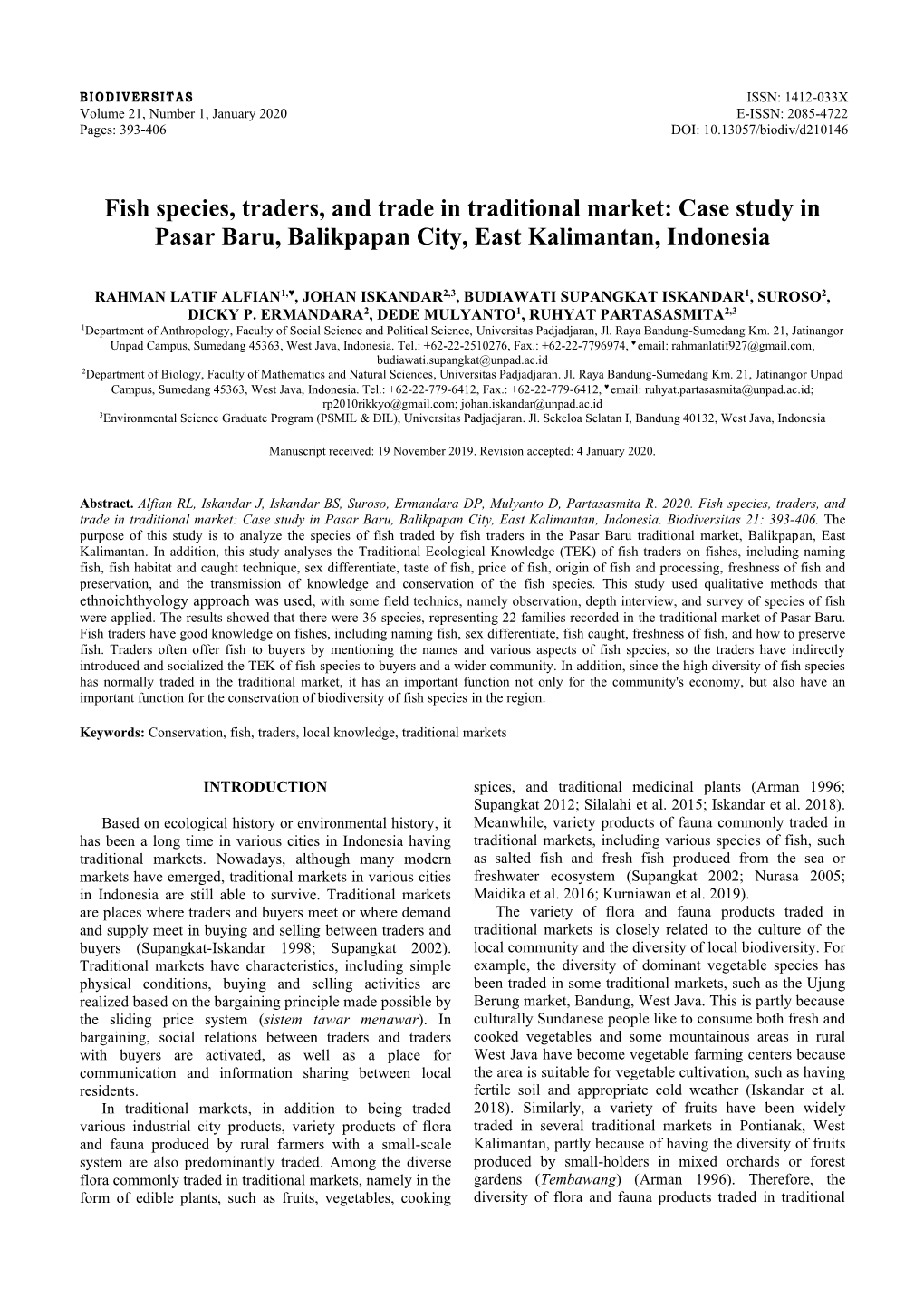 Case Study in Pasar Baru, Balikpapan City, East Kalimantan, Indonesia