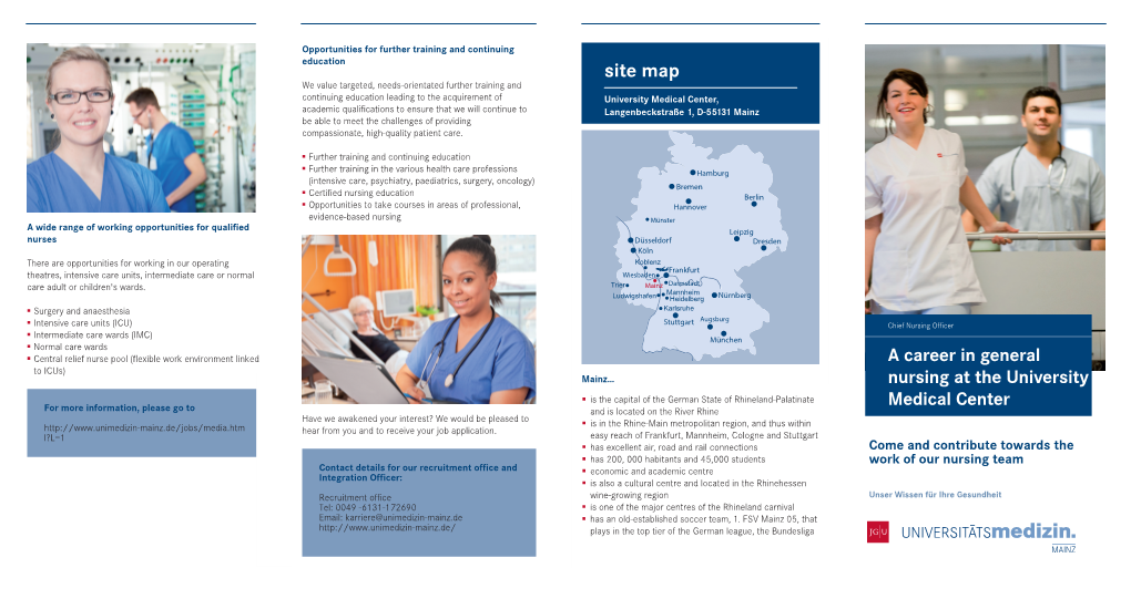 Lageplan a Caree Nursing Medica Site Map Nursing at the University