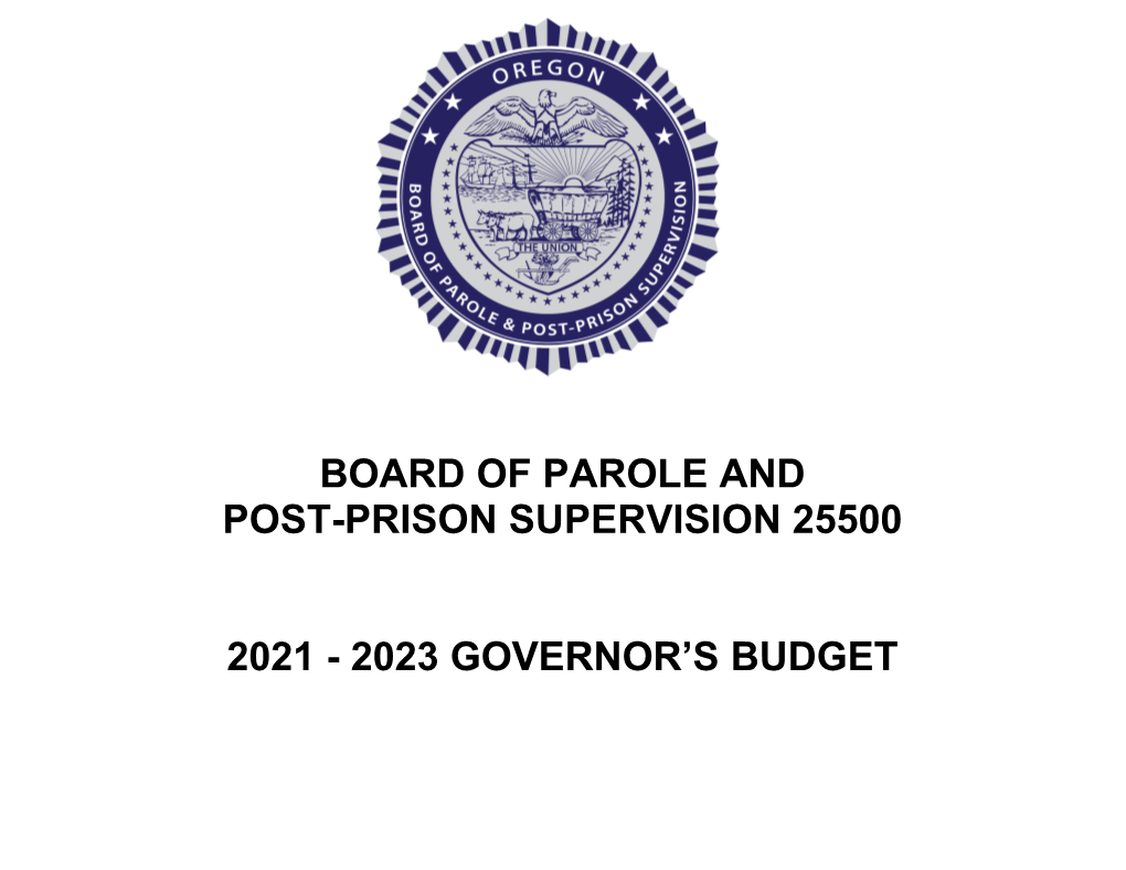 Governor's Budget 2021-23 Biennium