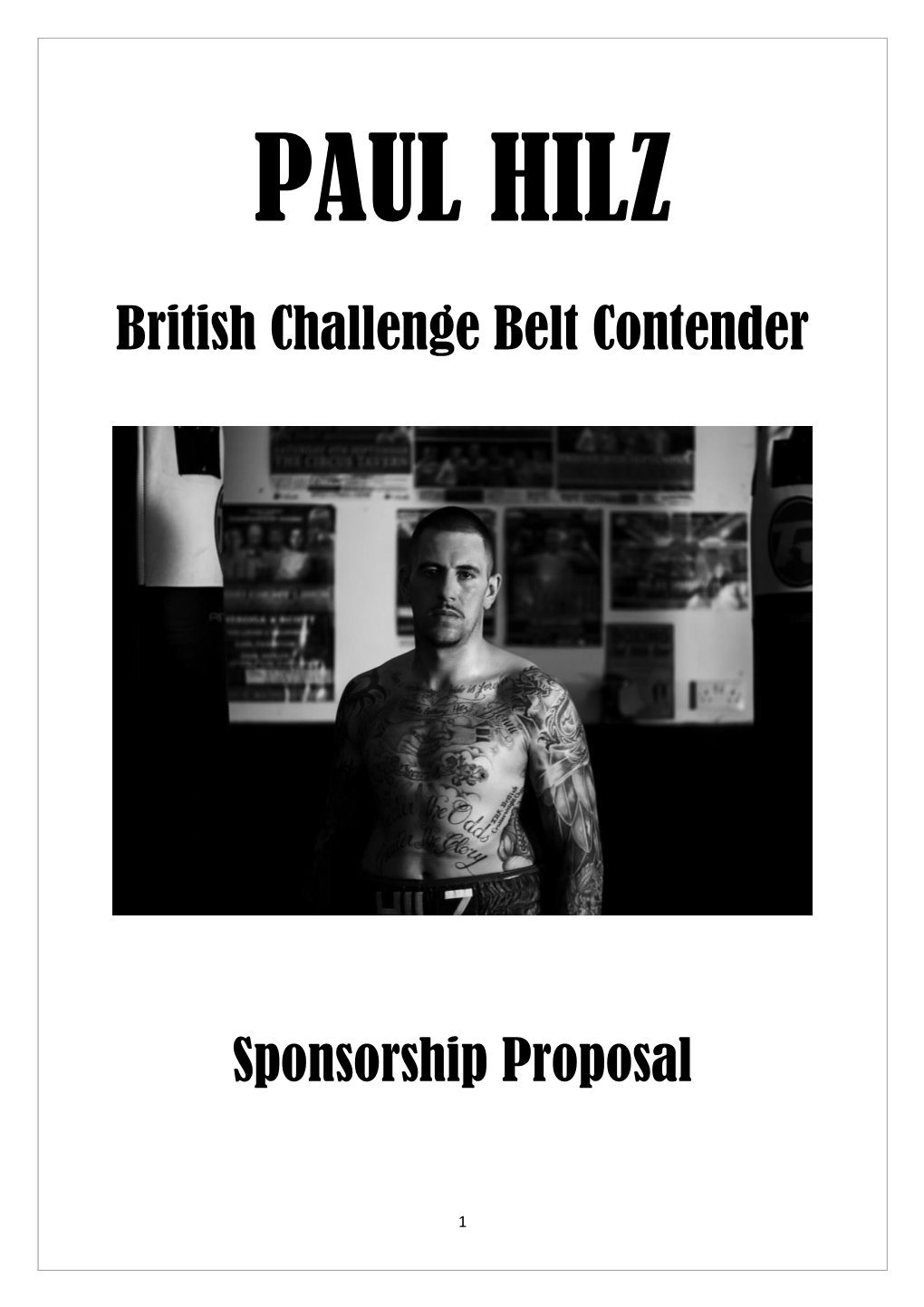 British Challenge Belt Contender Sponsorship Proposal