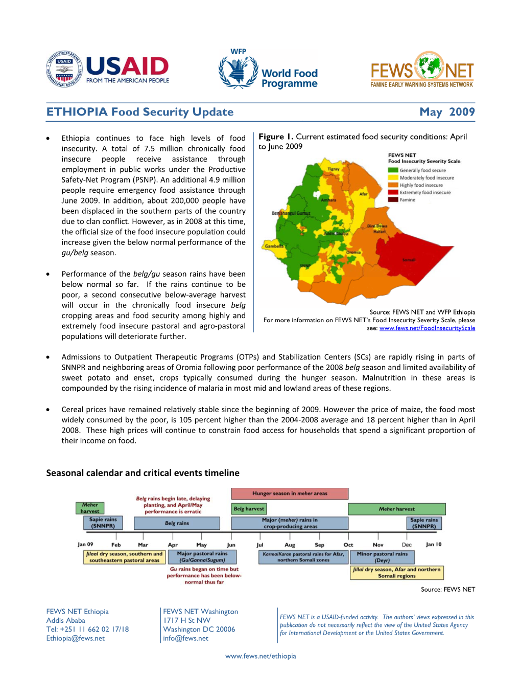 ETHIOPIA Food Security Update May 2009