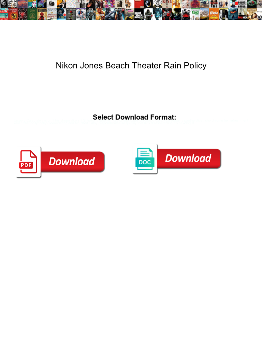 Nikon Jones Beach Theater Rain Policy