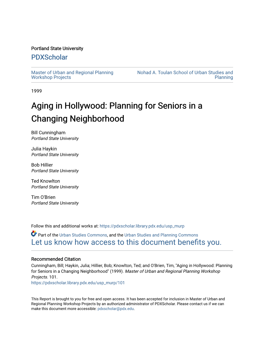 Aging in Hollywood: Planning for Seniors in a Changing Neighborhood