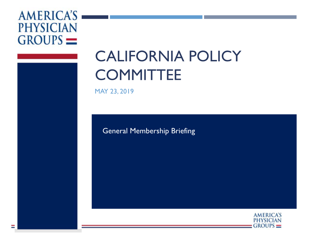 California Policy Update