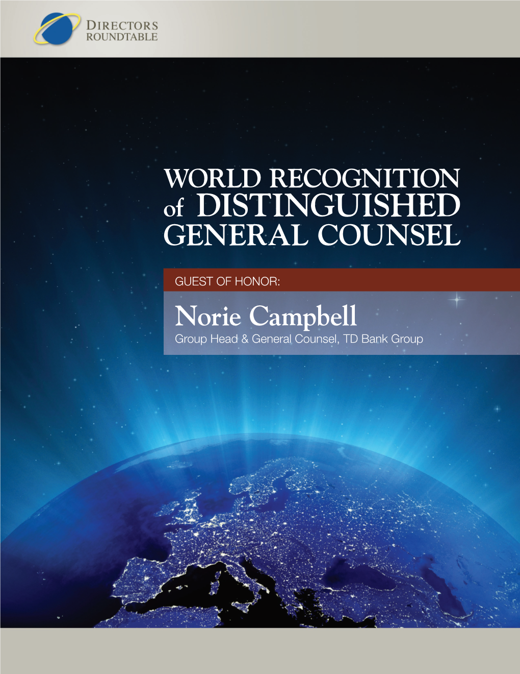 WORLD RECOGNITION of DISTINGUISHED GENERAL COUNSEL
