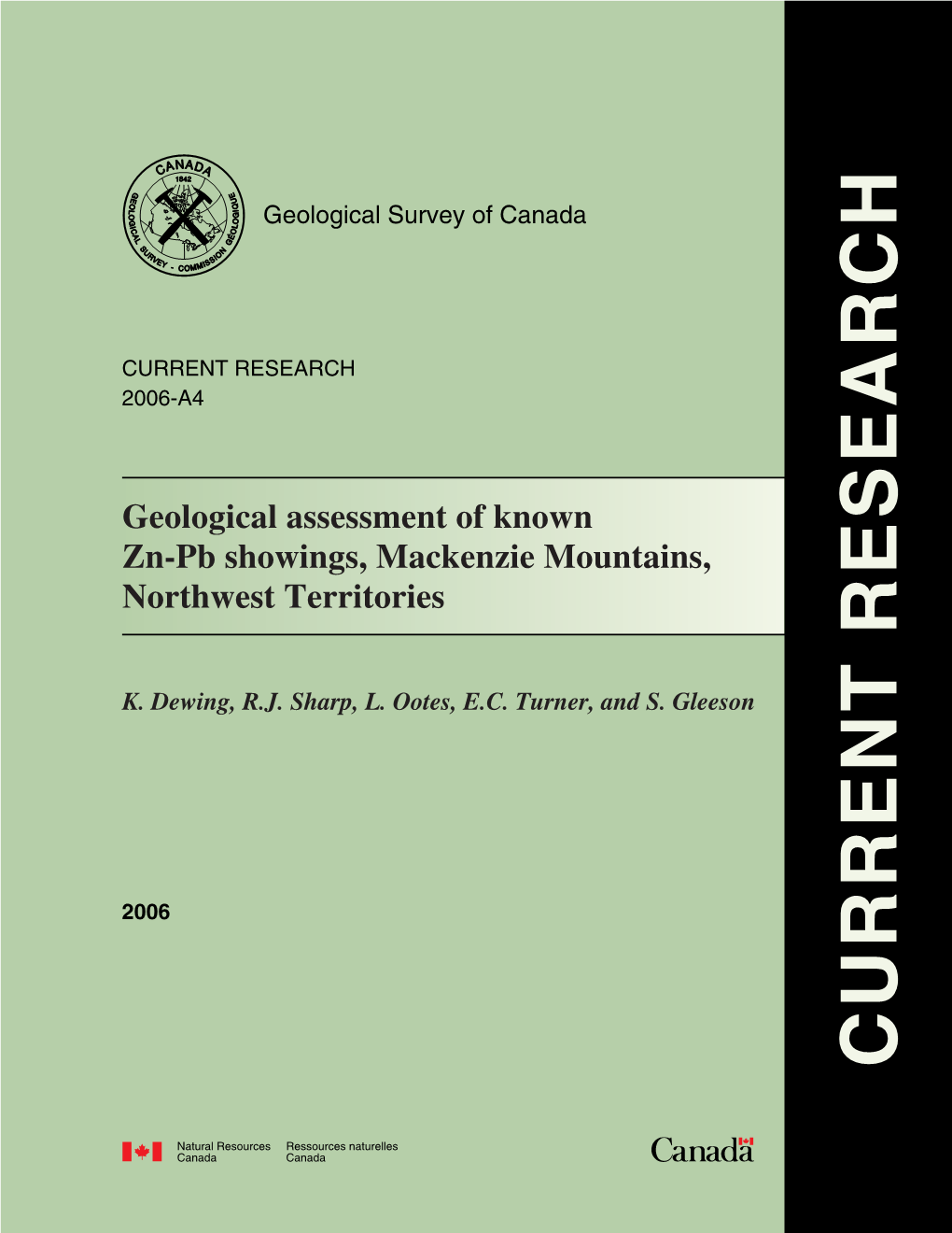 Geological Assessment of Known Zn-Pb Showings, Mackenzie Mountains, Northwest Territories