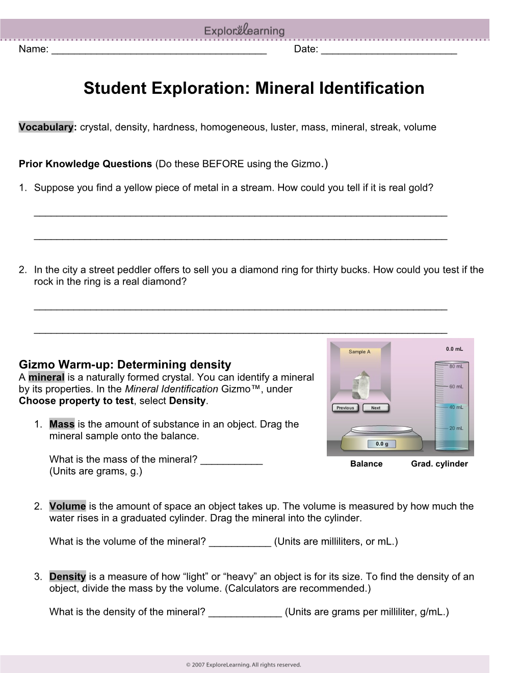 Student Exploration Sheet: Growing Plants s6