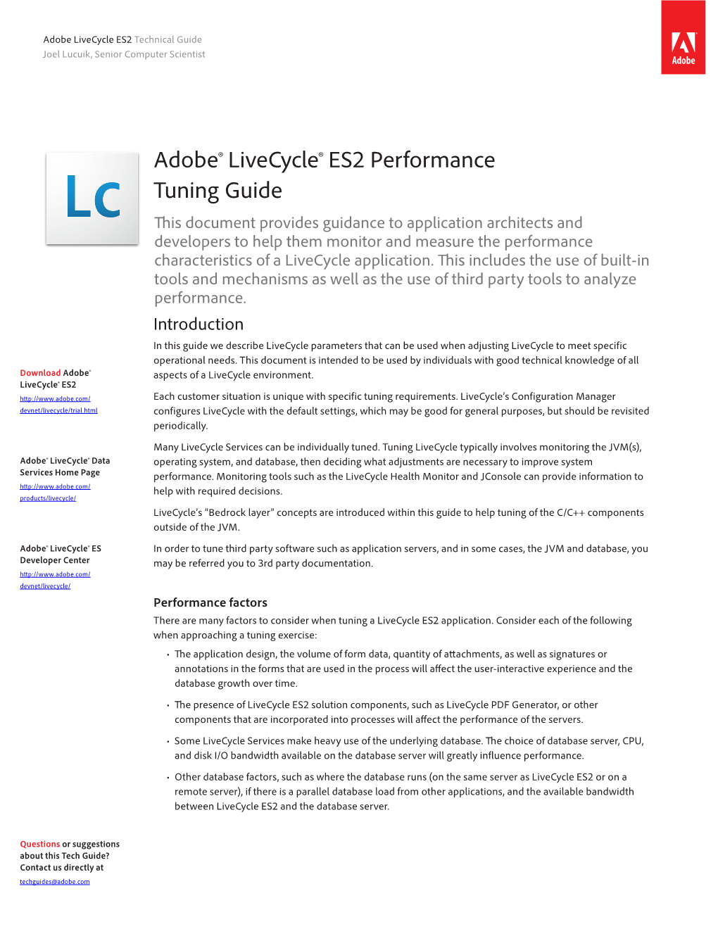Adobe® Livecycle® ES2 Performance Tuning Guide