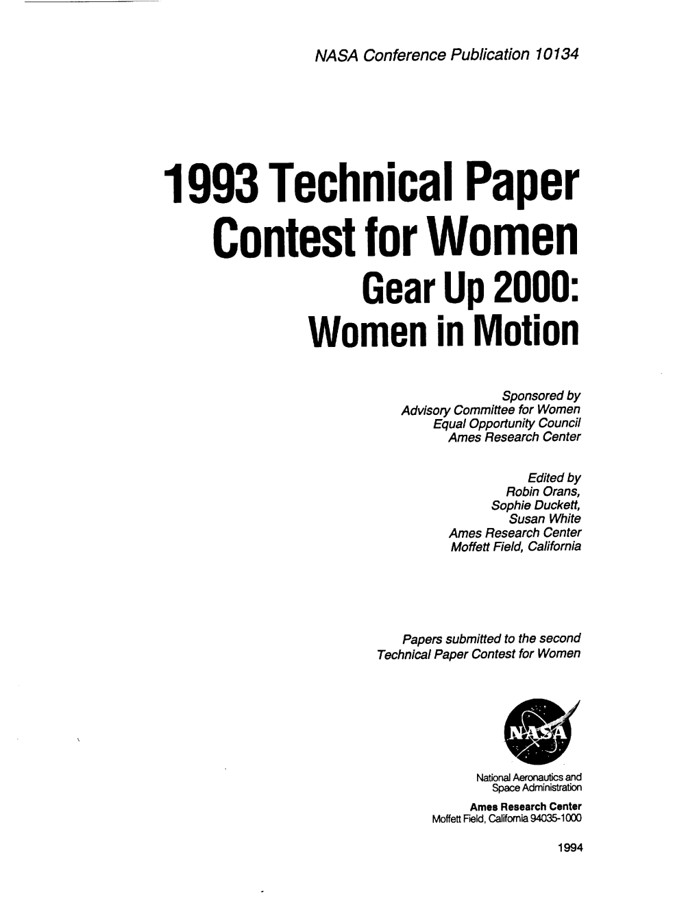 1993Technicalpaper Contestforwomen Gearup2000: Womenin Motion
