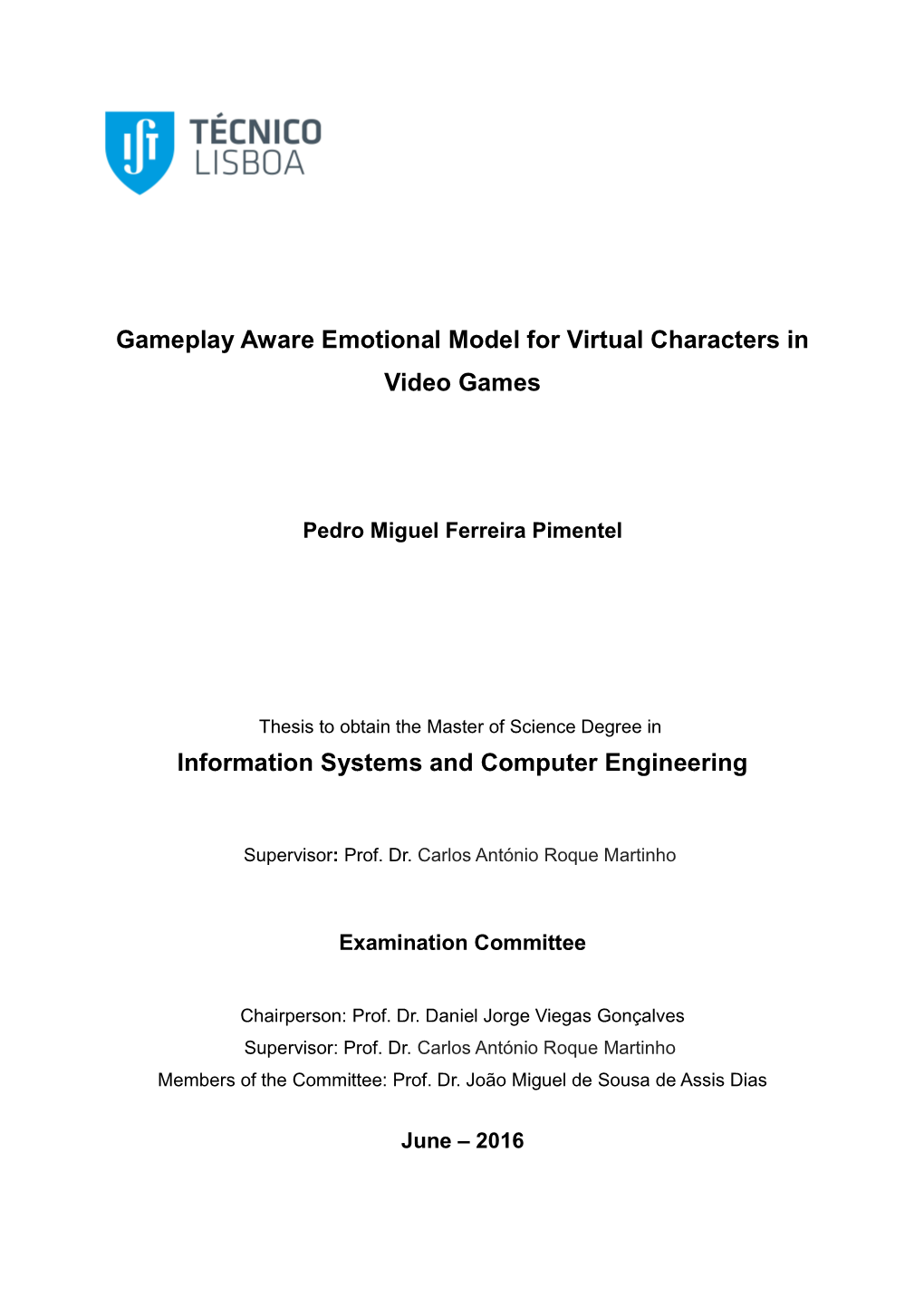 Gameplay Aware Emotional Model for Virtual Characters in Video Games