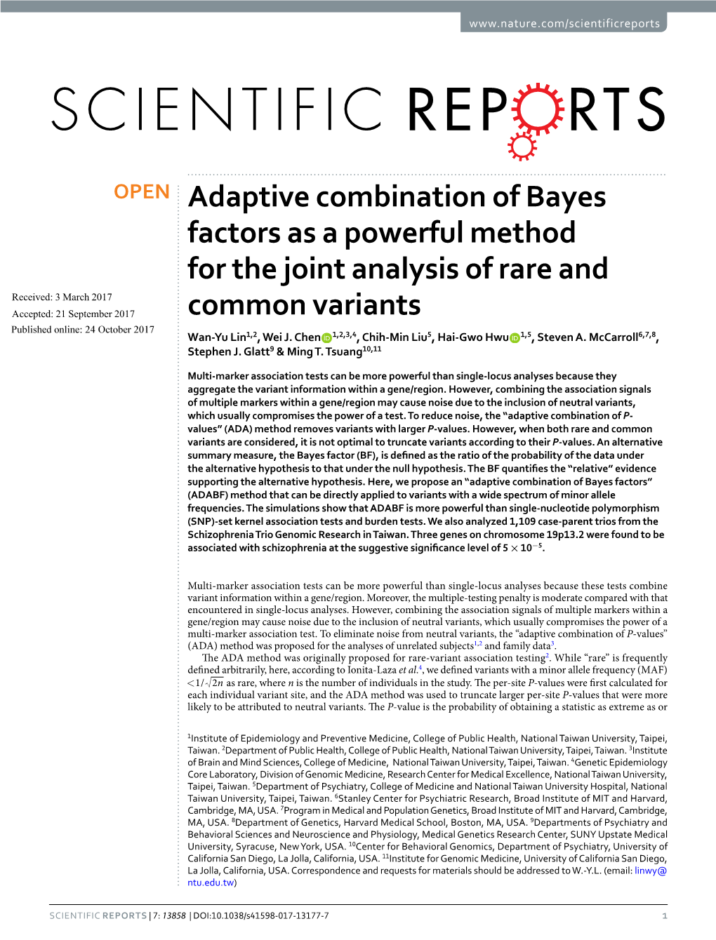 Adaptive Combination of Bayes Factors As a Powerful