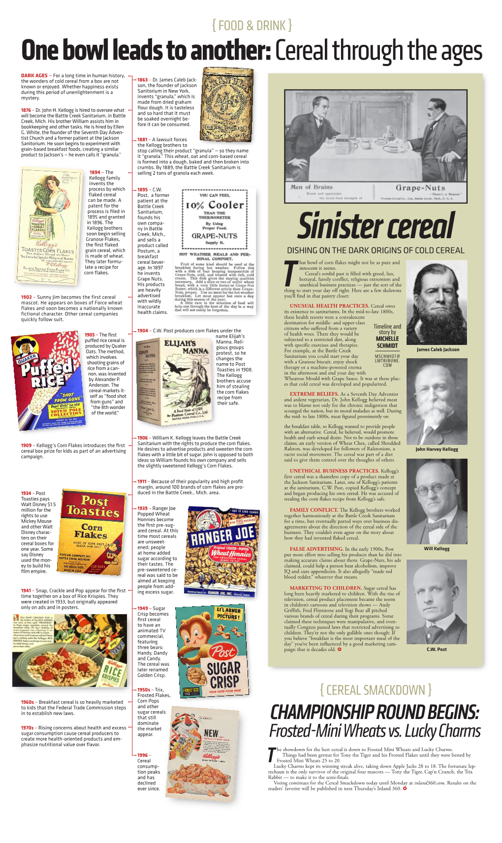 Cereal Through the Ages DARK AGES — for a Long Time in Human History, the Wonders of Cold Cereal from a Box Are Not 1863 – Dr