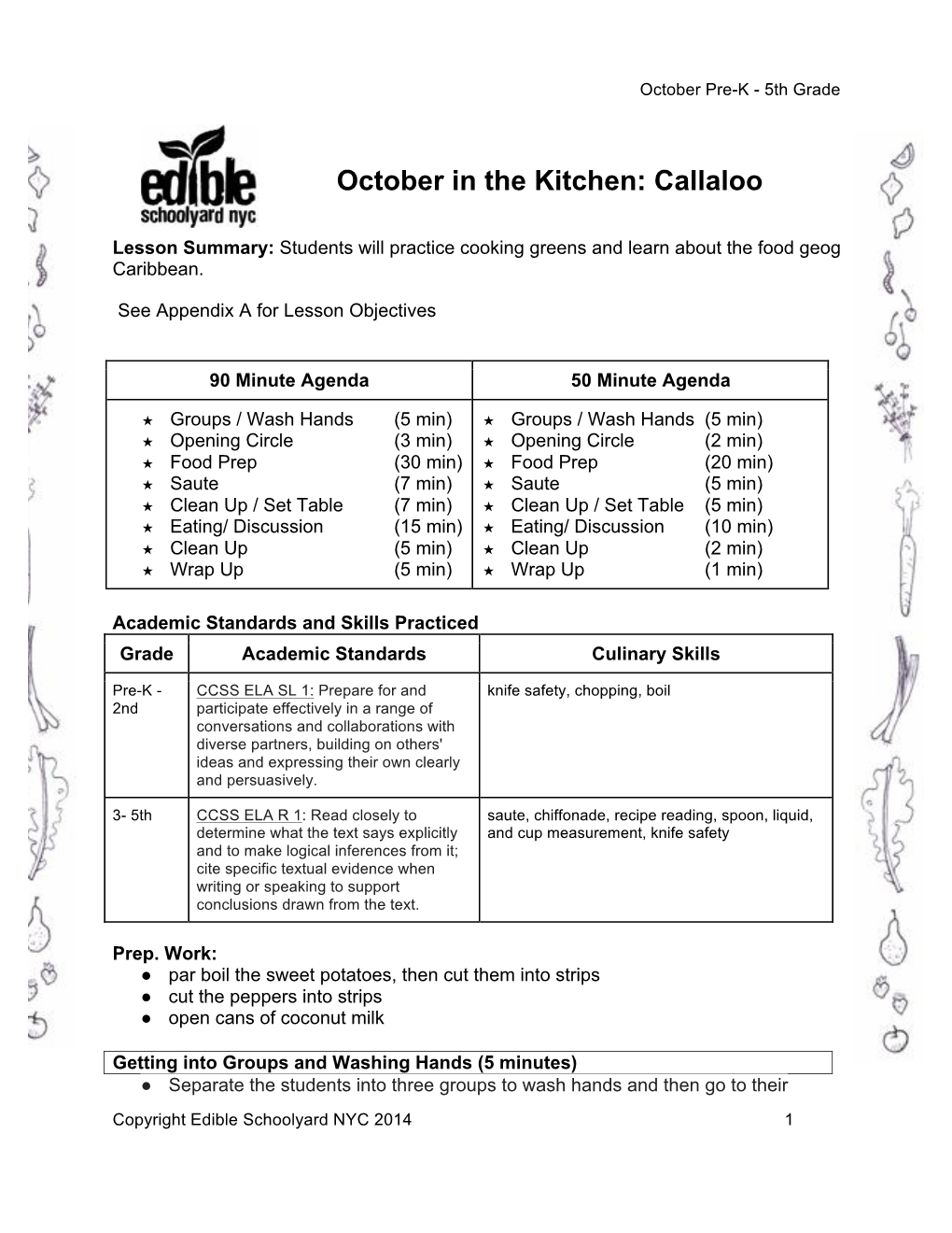 Callaloo Lesson Plan