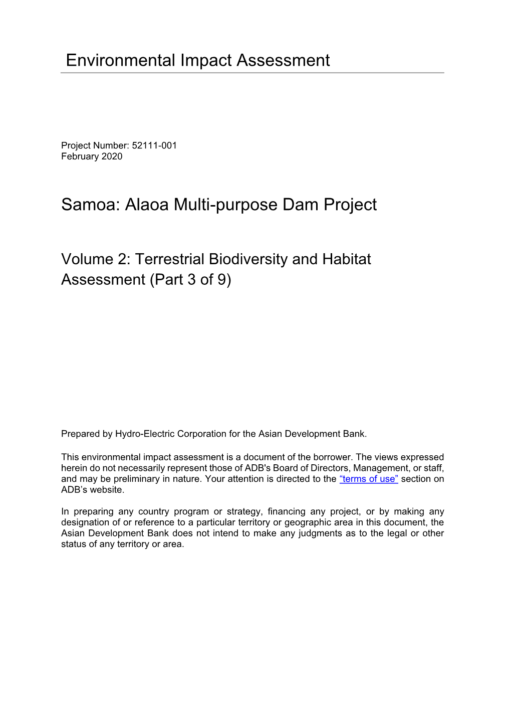52111-001: Alaoa Multi-Purpose Dam Project