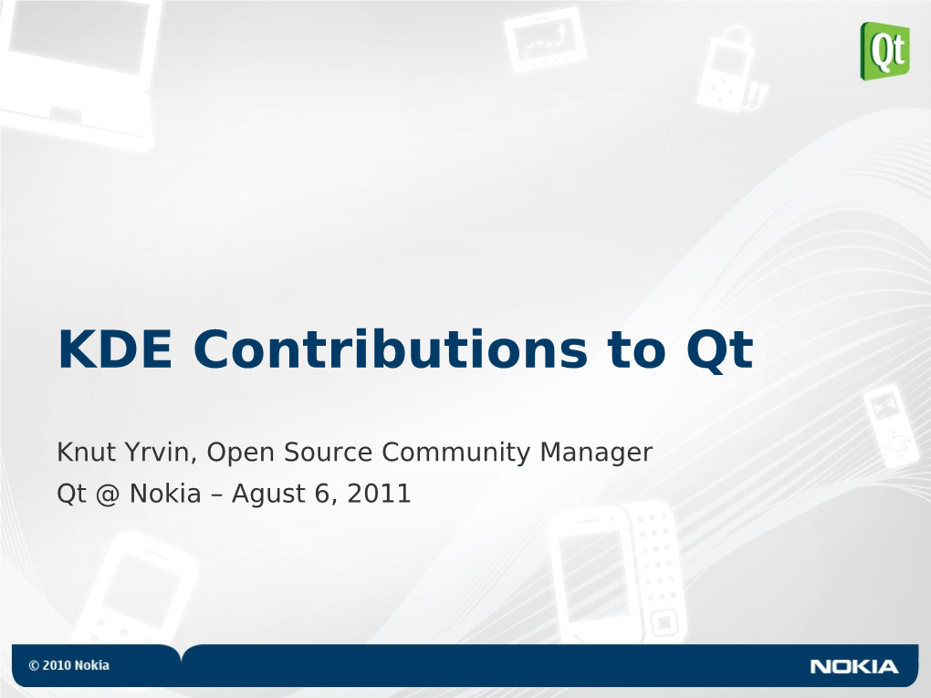 KDE Contributions to Qt