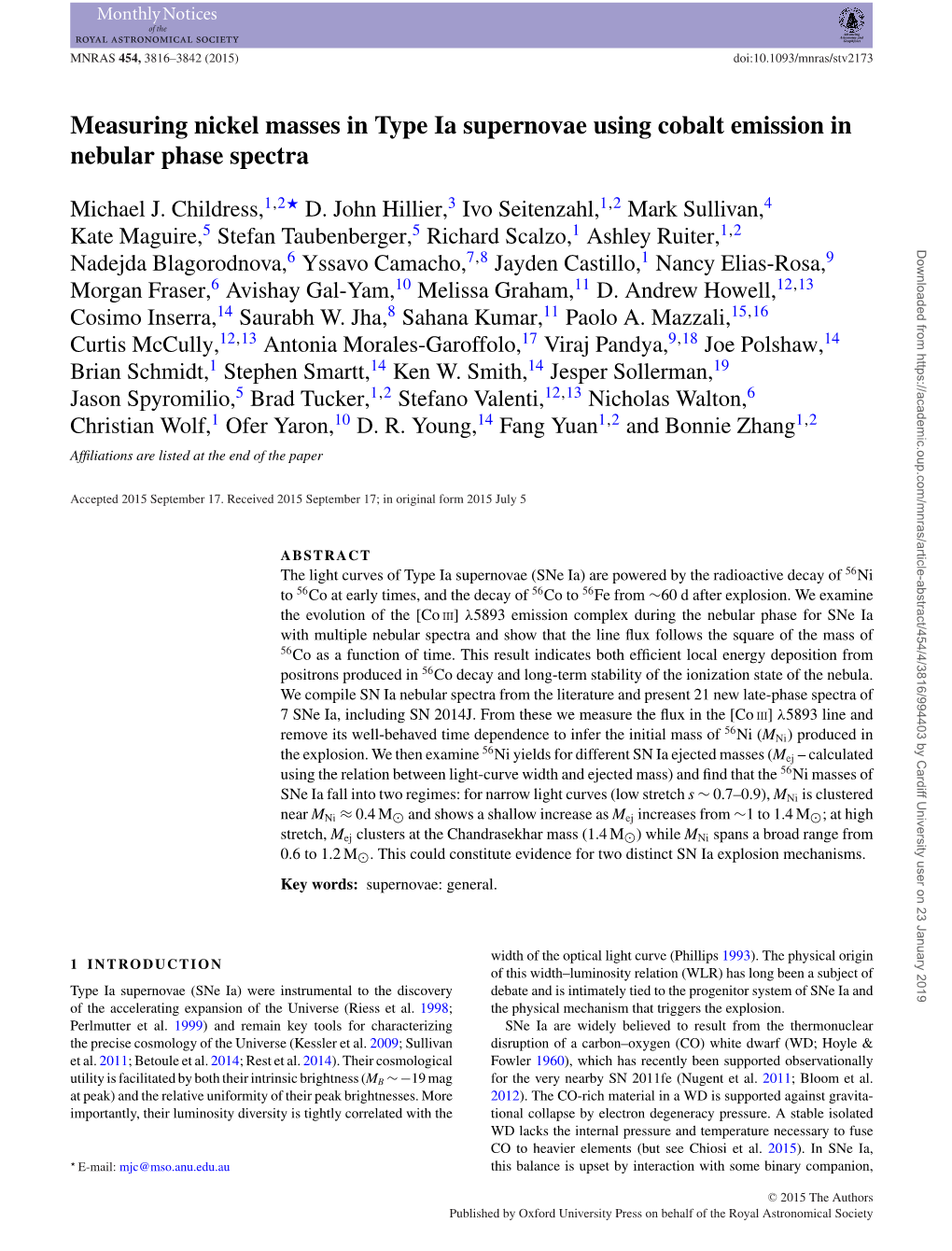 Measuring Nickel Masses in Type Ia Supernovae Using Cobalt Emission in Nebular Phase Spectra